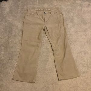 Tan corduroy straight leg petite size 10 Eddie Bauer